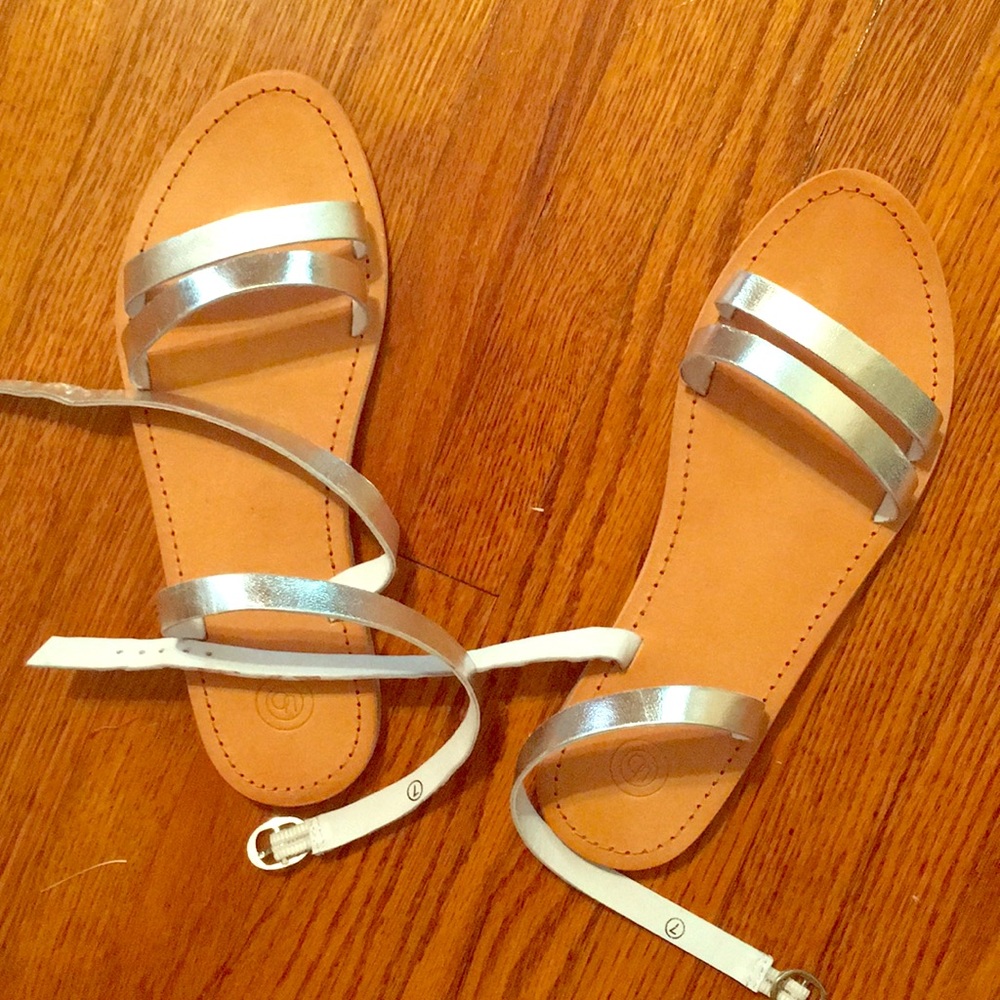 Silver strappy sandals